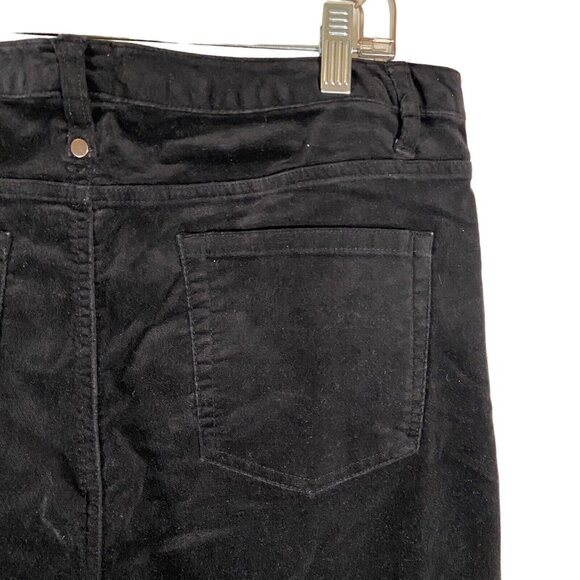 Christopher & Banks Womens Sz 10 BLACK Stretch Jeans Straight Leg Velour Velvet - Picture 6 of 9